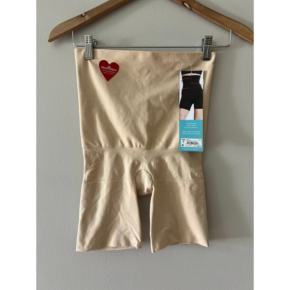 Assets by Spanx Shaping High-Waist Shorts Naked Large NWT